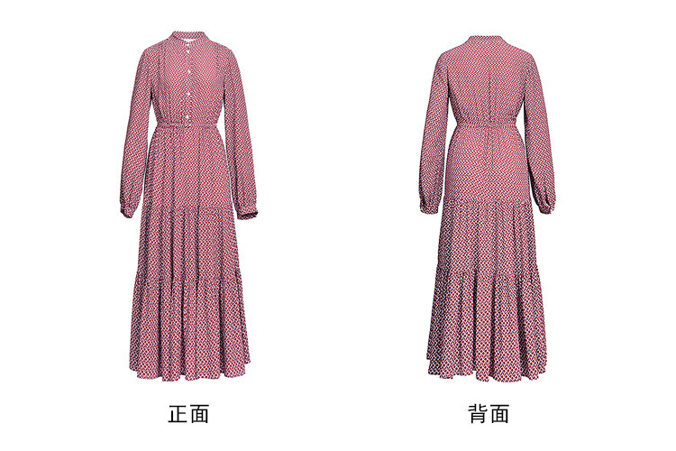 Maxi Puff Sleeve Women Chiffon Dresses Ceam Color For Summer