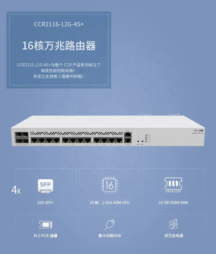 16-Core ARM Wireless Cloud Core Router with 4G/3G/2G Network and 1 SIM Card Support