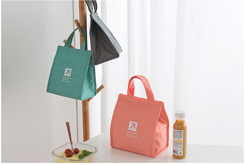 Factory Polyester Office Reusable Bento Lunch Box Tote Handbag