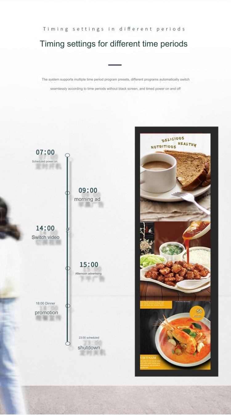 HDMI Small Wall Mounted Advertising Display Touch Screen Monitor 15.6 Inch
