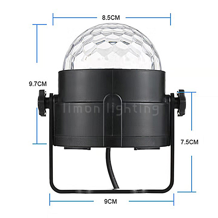 IR Remote Control USB RGB Strobe Rotation LED Crystal Magic Ball light for Party Disco Club