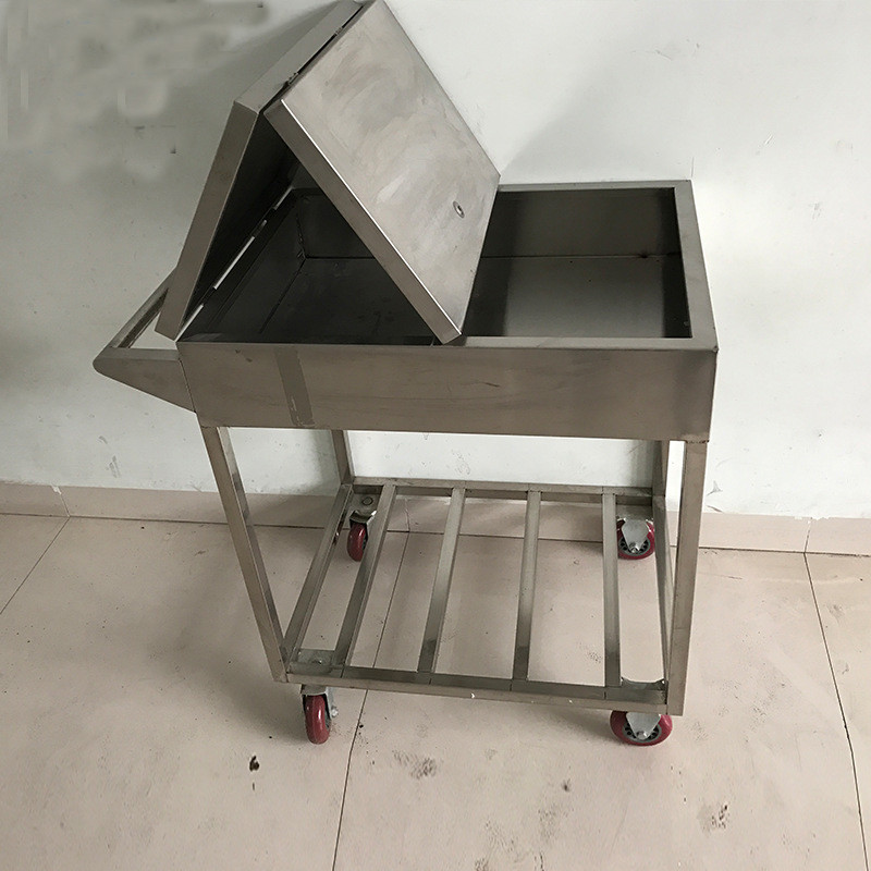 Stainless Steel Kitchen Condiments Trolley For Wok Stove with 12 Containers Capacity