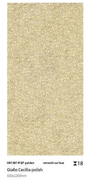 Yellow Non-slip Durable Smooth Surface Floor Paving Tile 1200x600x18mm Full Body For Park