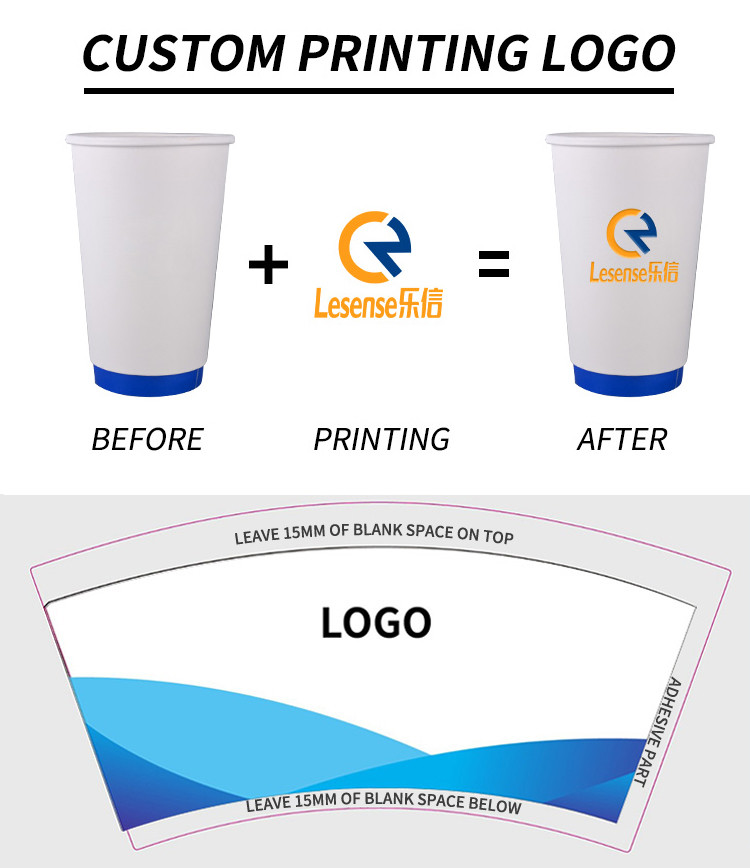 Eco Friendly Disposable Paper Cups With Lids For Coffee Milk Tea