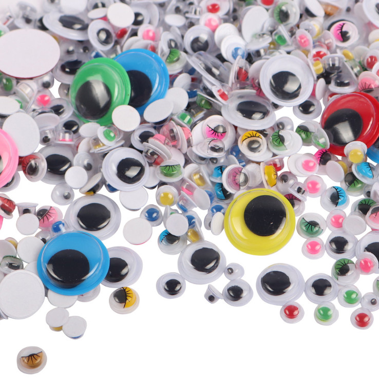 Multi-colored assorted colors plastic adhesive back sticky back googly eyes wiggly eyes for hobbies and kids DIY craft