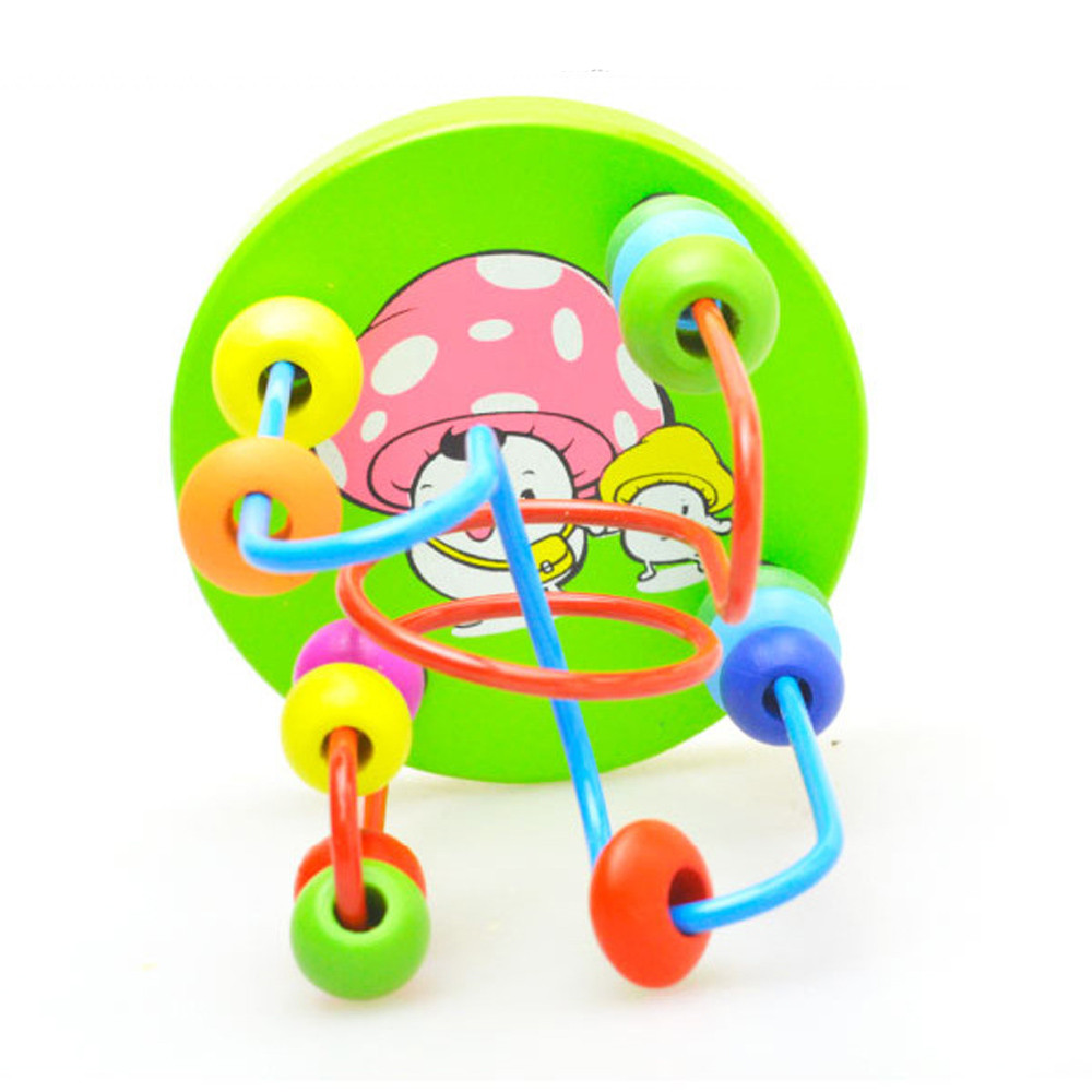 Big Bricks 9.3cm Wooden Around Beads Toy Colored ISO9001