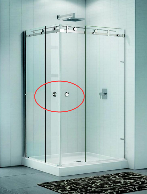 SS304 Chrome Glass Door Handle Knob Bathroom Sliding Door Kit for Sturdy Construction