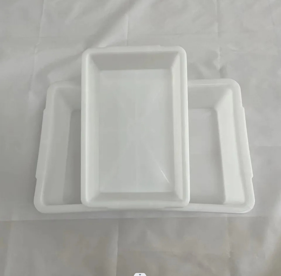 Plastic Rectangular White Supermarket Kitchen Ice Tray Food Square Basin Barbecue Storage Box