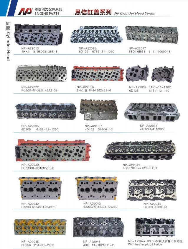 4D130 6115-10-1001 Excavator Diesel Engine Cylinder Head