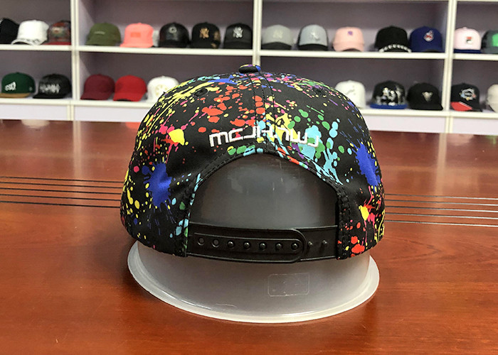 Polyester Sublimation Flat Brim Snapback Hats Custom Tie Dye Trucker Cap