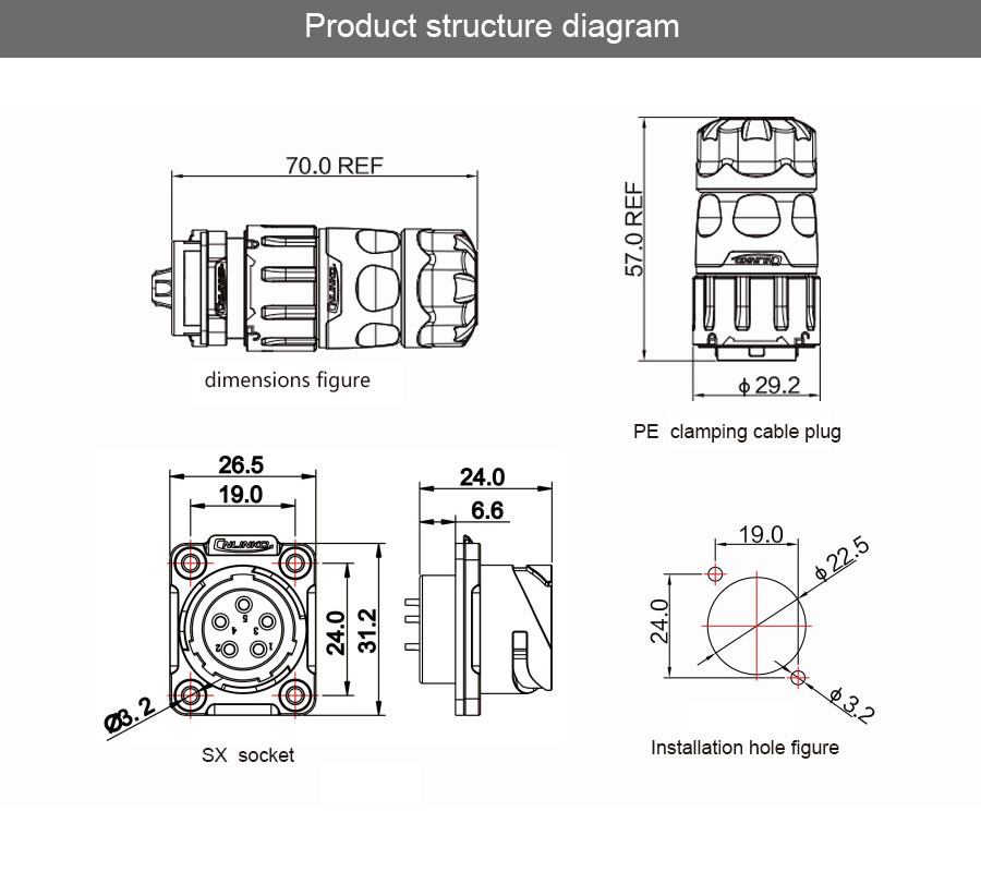 Light Weight M20 2/3/4/5/7/9/12Pins Soldering Cable Male Female Bayonet Coupling Connector