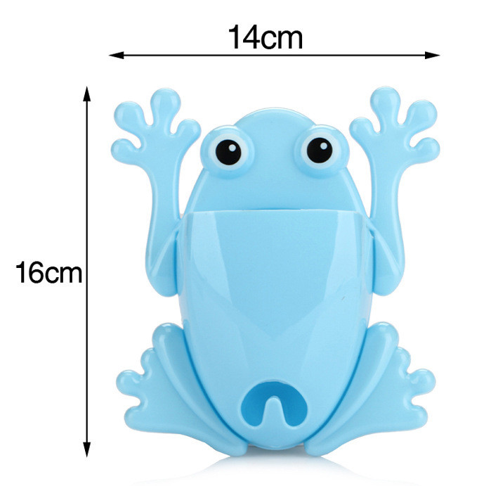 Colorful Frog Plastic Draining Rack , Silicone Plastic Toothbrush Holder