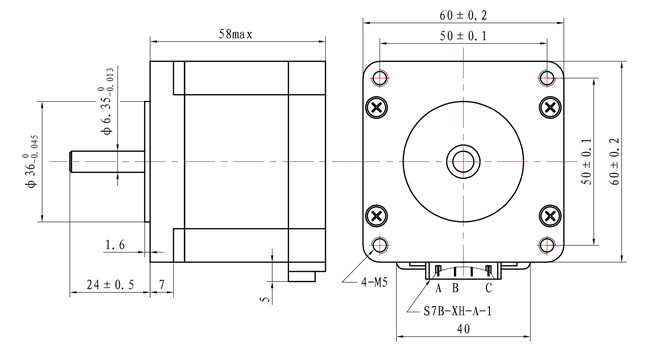 High Precision Closed Loop Stepping Motor 58mm Body 1.5A For Machine Tools NEMA 24