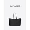 Buy cheap 1.4lb Textured Leather Branded Ladies Handbag Black YSL Calfskin Bag East West from wholesalers