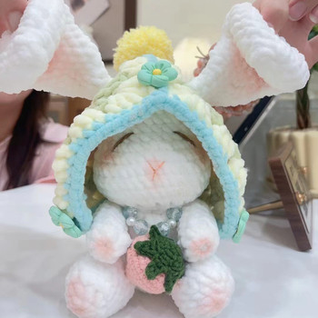 DIY Knitting Strawberry Rabbit Crochet Kit For Beginners Adults And Kids With Yarn