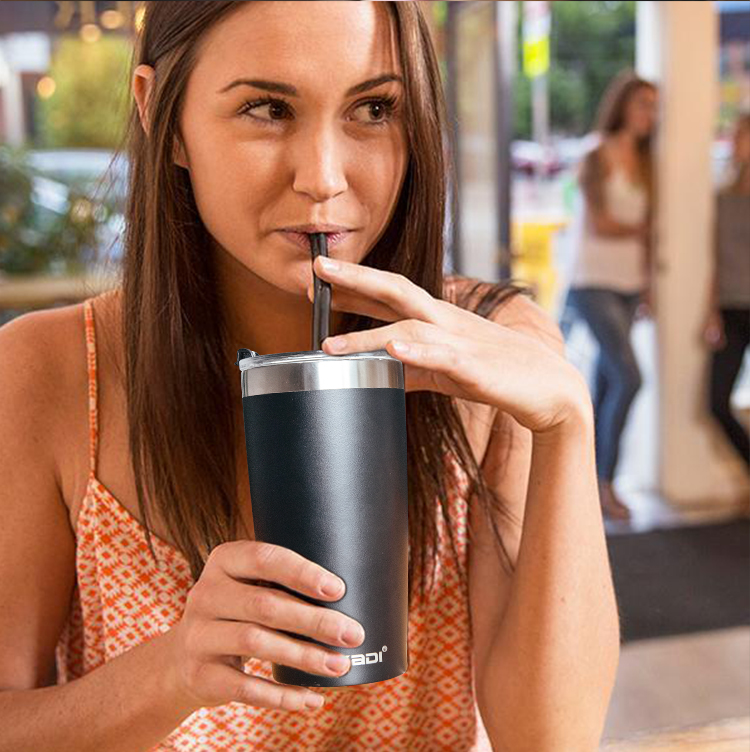 20 OZ Personalized Custom Metal Tumbler Cup , Stainless Steel Glitter Tumbler With Lid And Straw