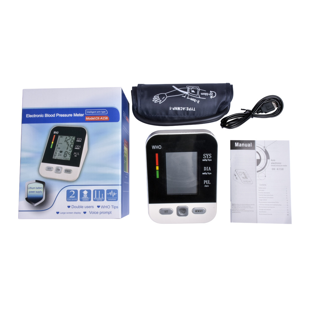 FDA Arm Cuff DC5V 0.5A Blood Pressure Monitor CK-A158 Digital Bp Monitor