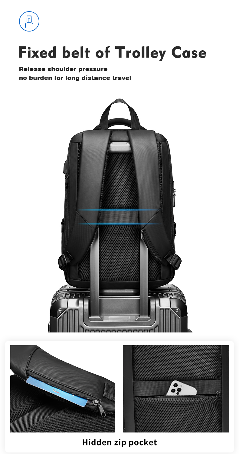 OEM ODM Waterproof Hard Shell Backpack 15.6inch Usb Laptop Backpack