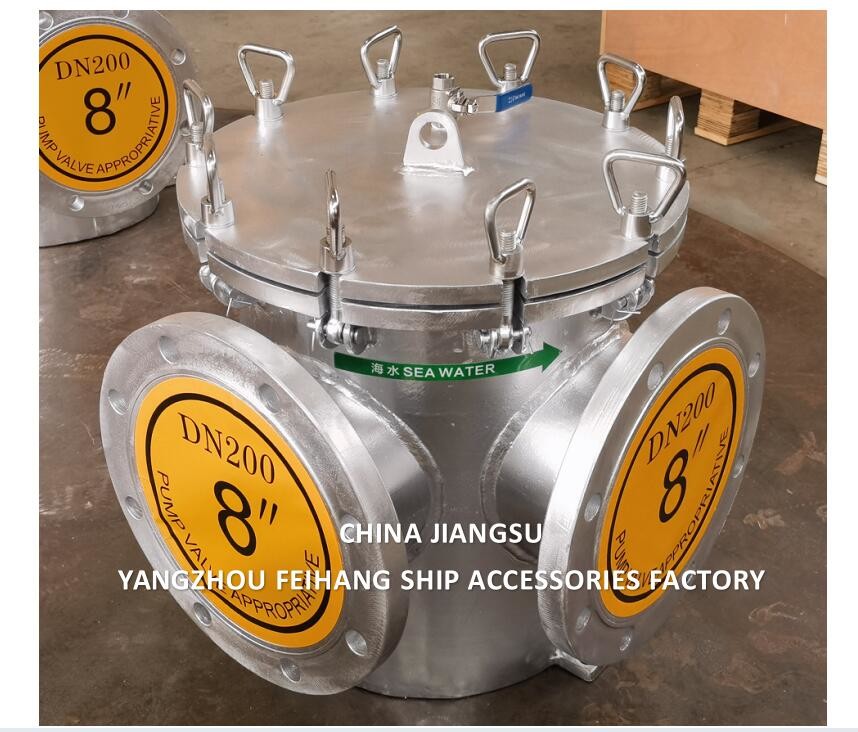 Main Engine Sea Water Strainer Szie-8"-Dn200 Carbon Steel Body Stainless Steel Filter