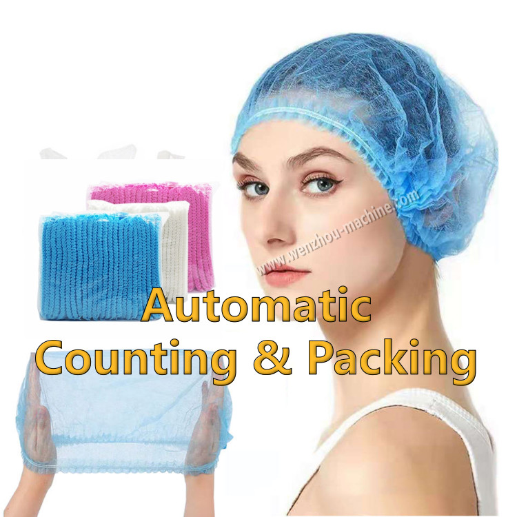 Fully Automatic Counting Nonwoven Bouffant Cap Making and Packing Machine