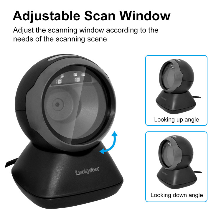 Omni Directional Hands Free QR Scanner USB Wired 1D&2D Bar Code Reader