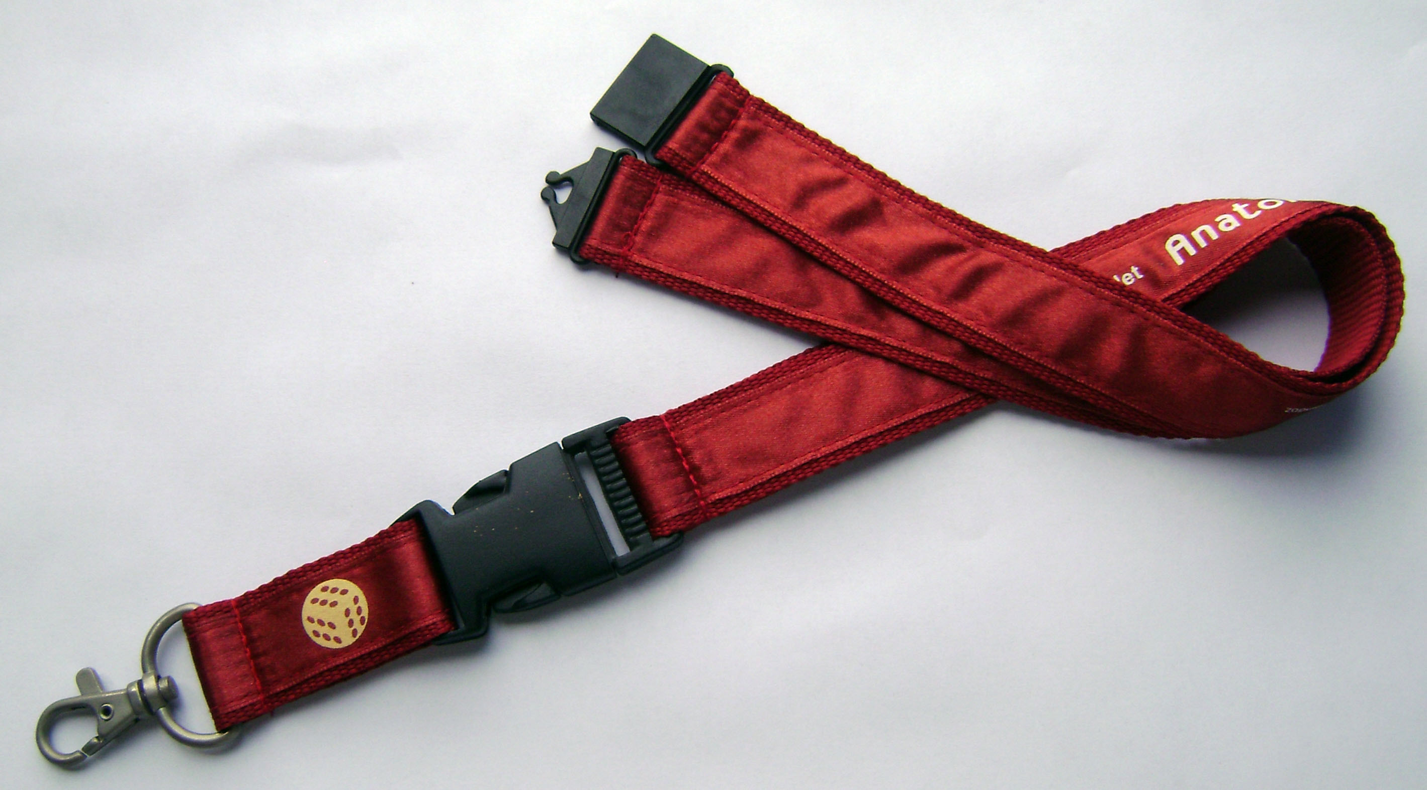 Orangnic Cotton Custom Printed Lanyards For Keys , Black Dye Sublimated Lanyards
