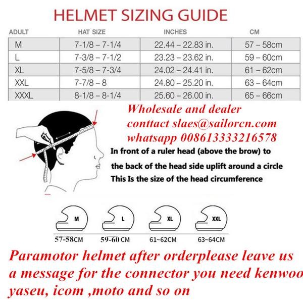 EN966 Bluetooth paramotor helmet 4 colors 4 size factory directly sale paratrike helmet ,powered hang gliding helmet
