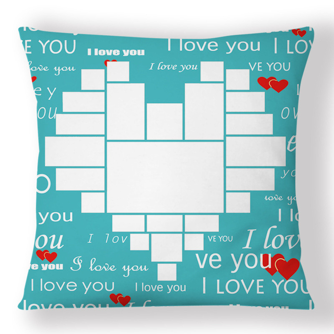 Personalized Sublimation Pillow Cover With Big Heart For Valentine's Day