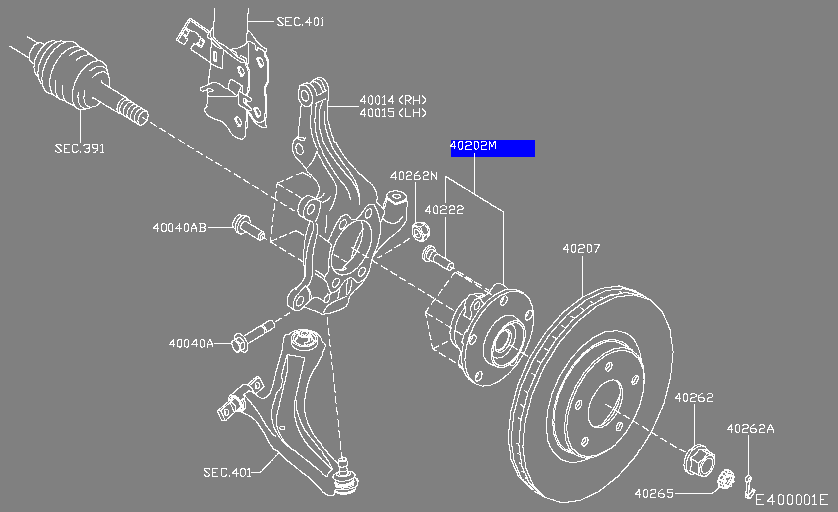 Front Wheel Hub Bearing For X-TRAIL T32 402024BA0A 40202-4BA0A And Petrol Engine
