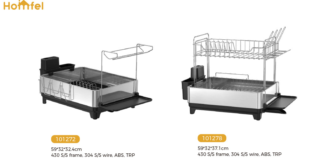 Rectangle Detachable Stainless Steel Dish Drying Rack For Compact Kitchen