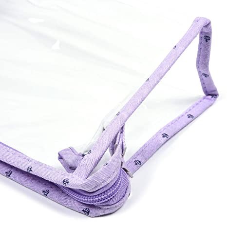 9.6''X3''X5.9'' 3 Piece Clear PVC Toiletry Bag Waterproof Cosmetic Bag