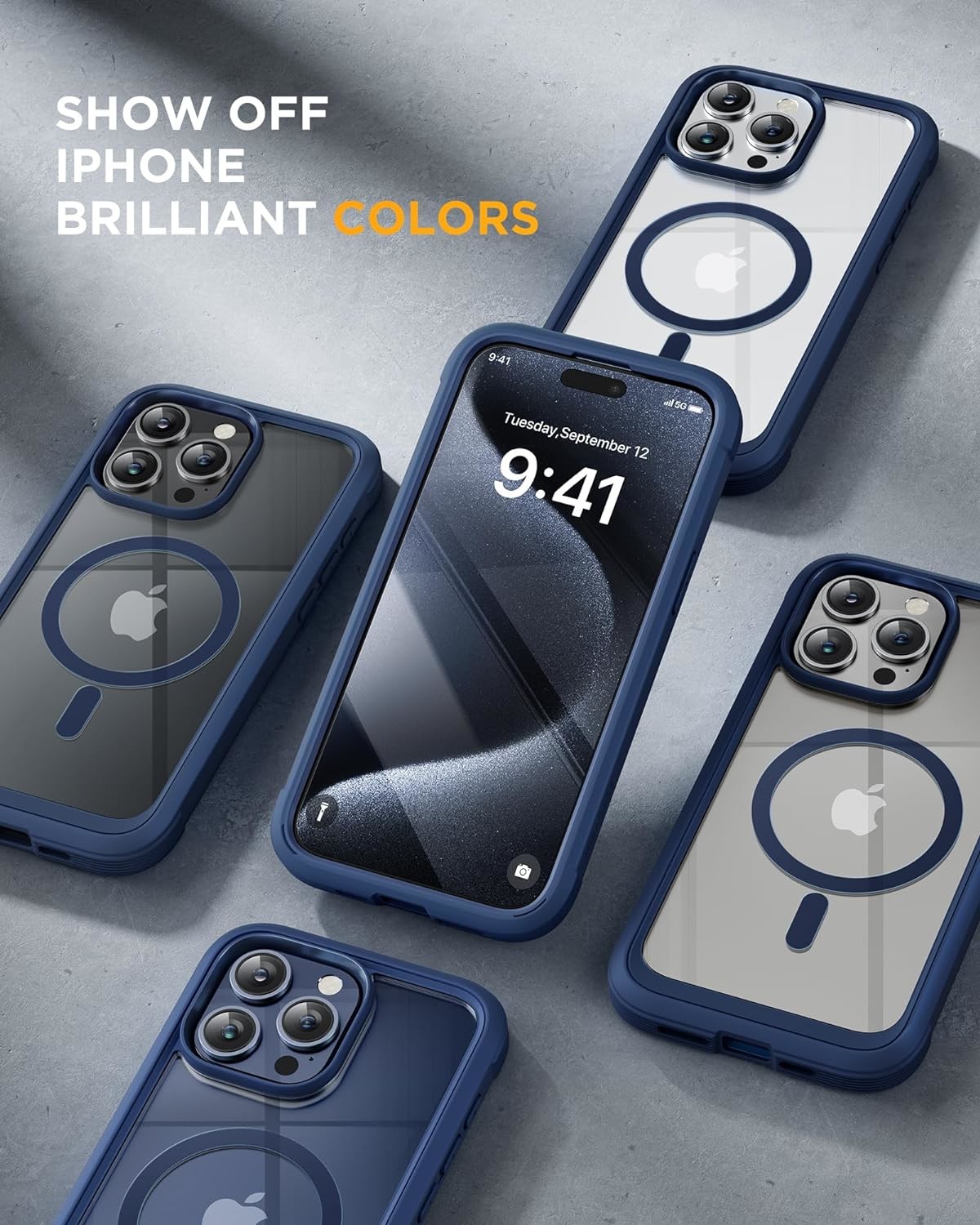 Magnetic for iPhone 12 Pro Max Case Full-Body Built-in Glass Screen Protector& Camera Protector