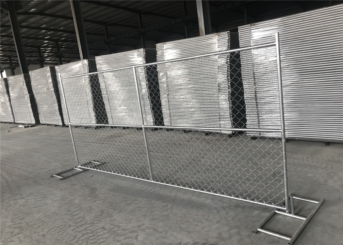 6'x12' temporary chain link fence panels OD 38mm tube wall thick 1.60mm mesh 63mm x 63mm