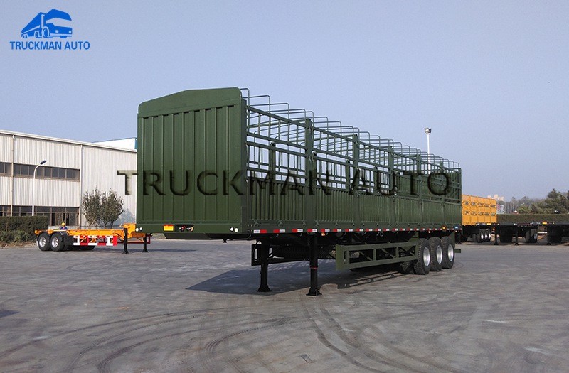 Fence Semi Cargo Trailer , Fence Tractor With 40 Tons Loading Capacity