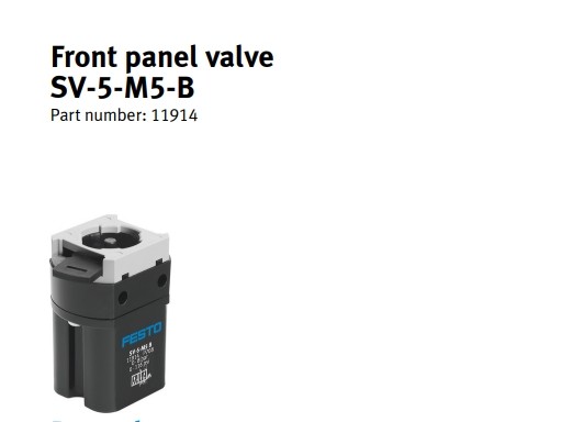Front panel valve SV-5-M5-B 11914