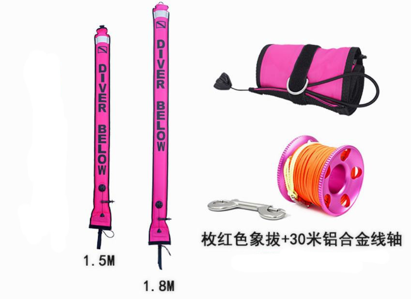 Length 1.8m TUP Scuba Diving Accessories Surface Marker Buoy With Release Valve