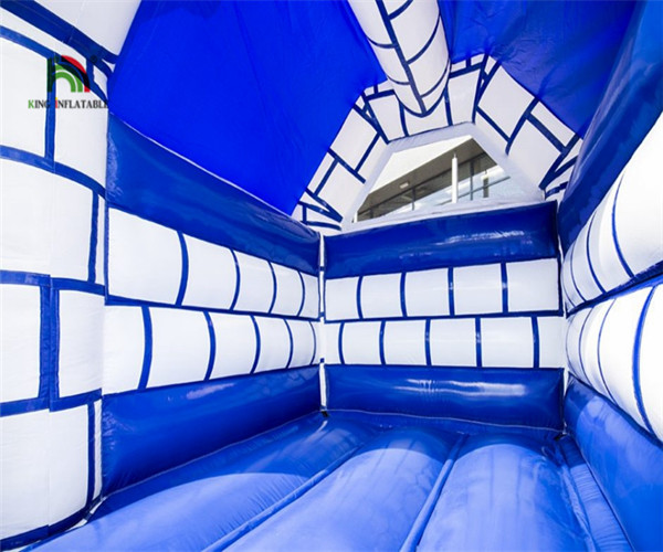 Blue White Commercial Kids Air Jumping Inflatable Castle Toys With Roof