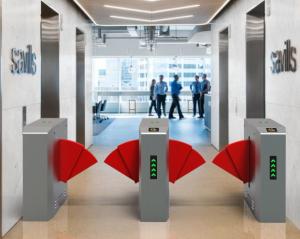 Buy cheap Controlled Access Flap Barrier Access Control System Electronic Turnstile Gates product
