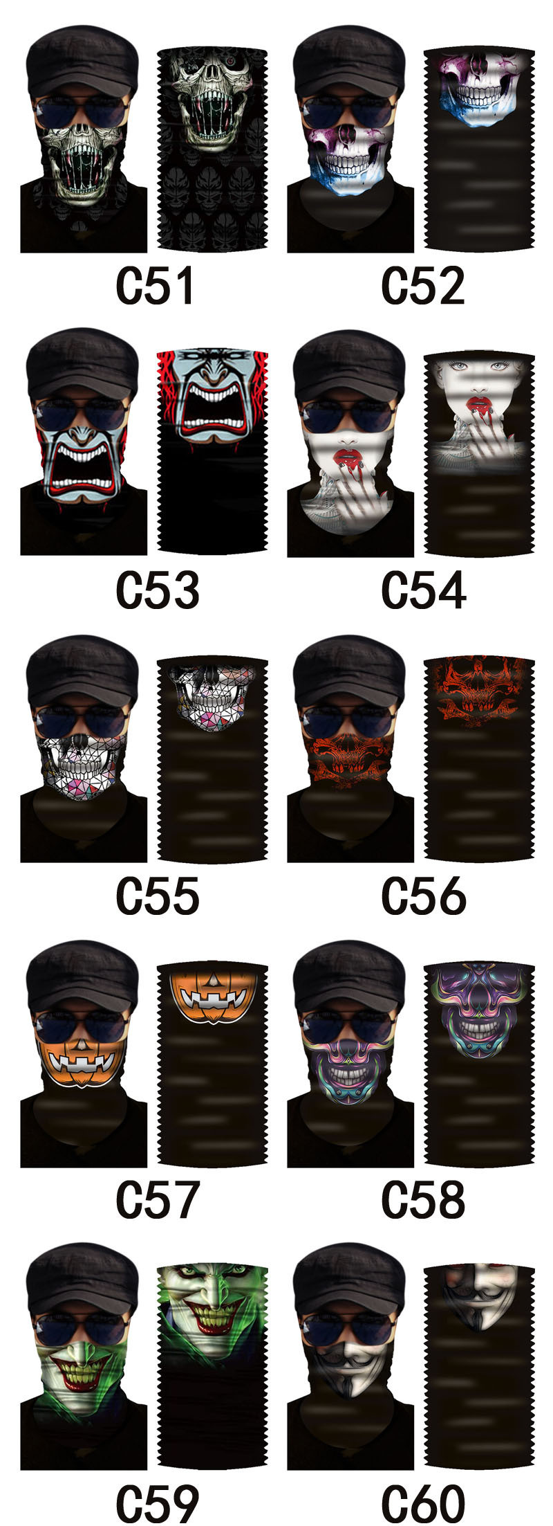 Winter Merino Wool Warm Printed Multifunctional Headwear