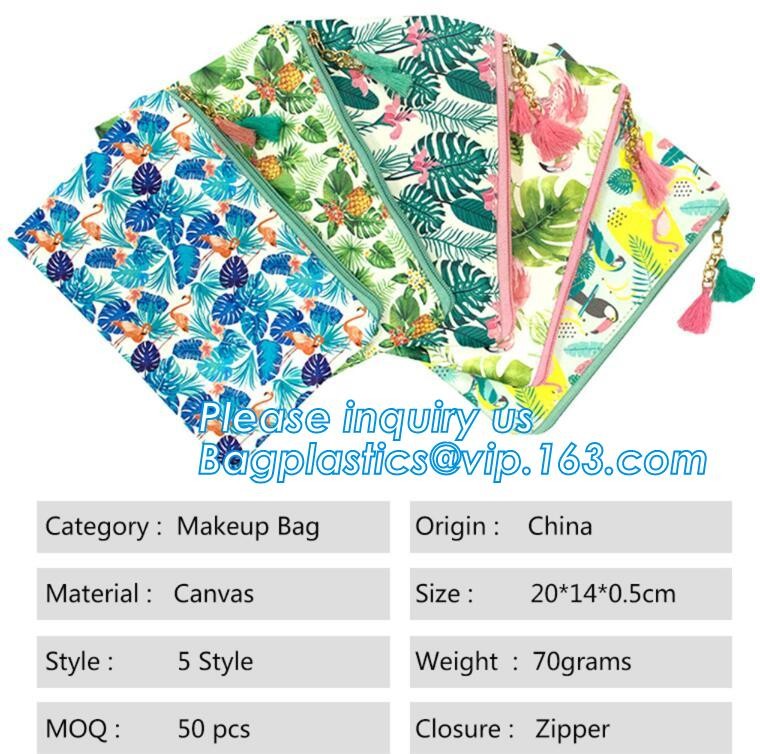 Professional Cosmetic Bag Canvas Zipper Pouch Wholesale, Private Label Makeup Bag, Canvas Bag with Zipper bagplastics