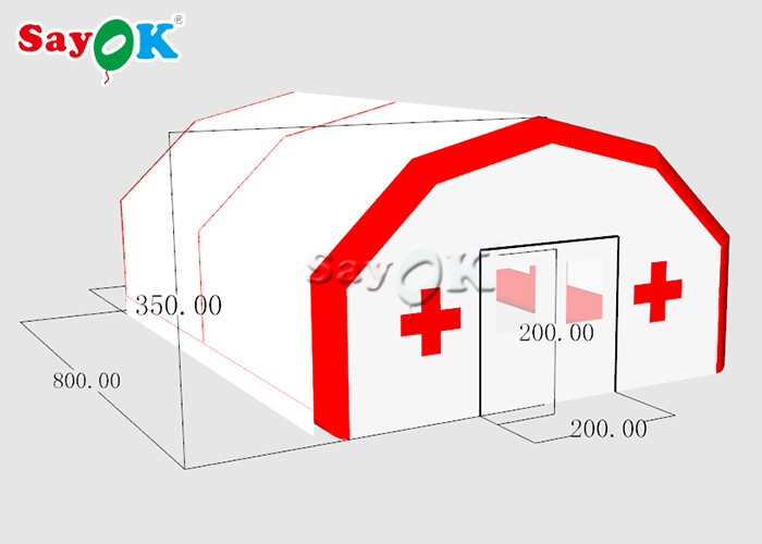 Inflatable Shelter Tent Custom Tarpaulin Outside Emergency Shelter Tent For Hospital , School