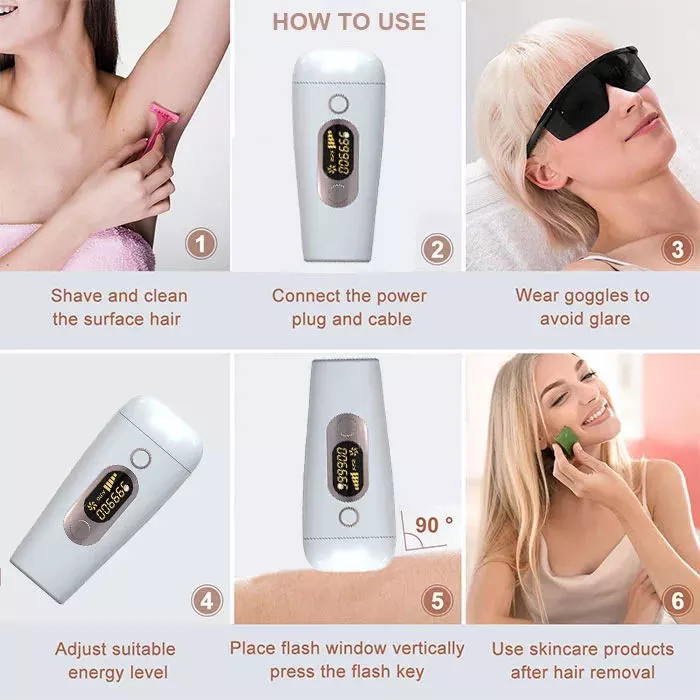 FCC LCD Display 500000 Lamp Life Skin Pearl IPL Handset