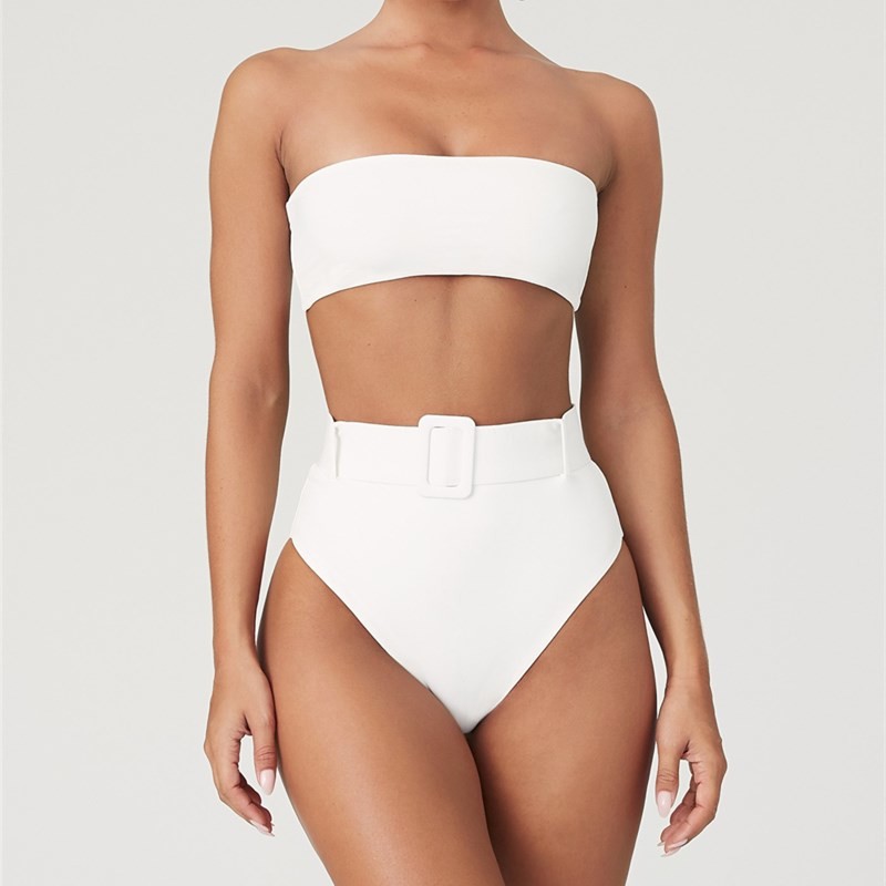 Tiered Layer Tie a Knot Front Top With Low waist Bikini swimsuit high cut