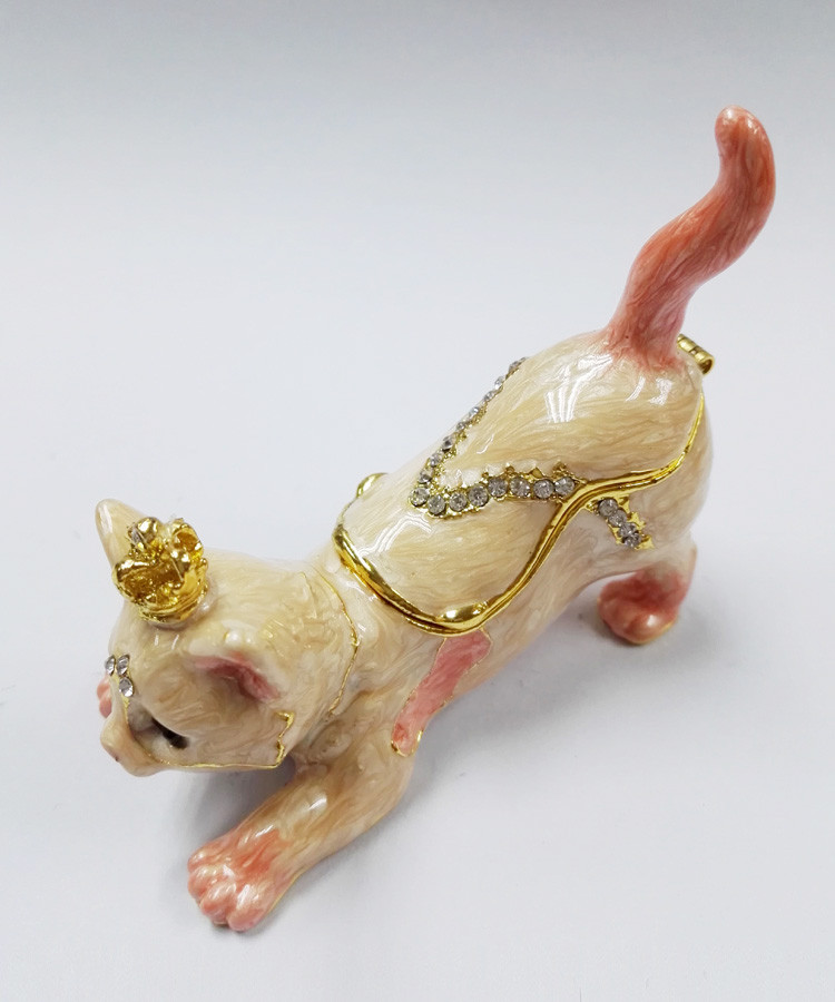 New Design Crown Metal Cat Jewelry Box Cat Family Custom Jewelry Box Luxury Jewelry Box For Gift
