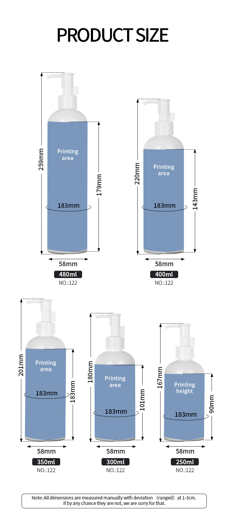 Custom PET Scrub Pump Body Wash Cosmetic Lotion Bottle 480ml 400ml