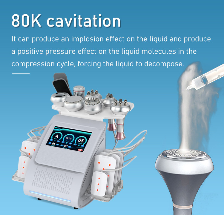 60Hz Laser Cavitation Machine RF Vacuum Cupping Therapy LED Microcurrent Weight Loss Machine