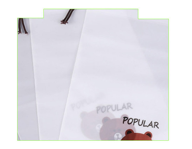 PE Waterproof 160mic 16*20cm Drawstring Plastic Bag For Cosmetics / Traveling