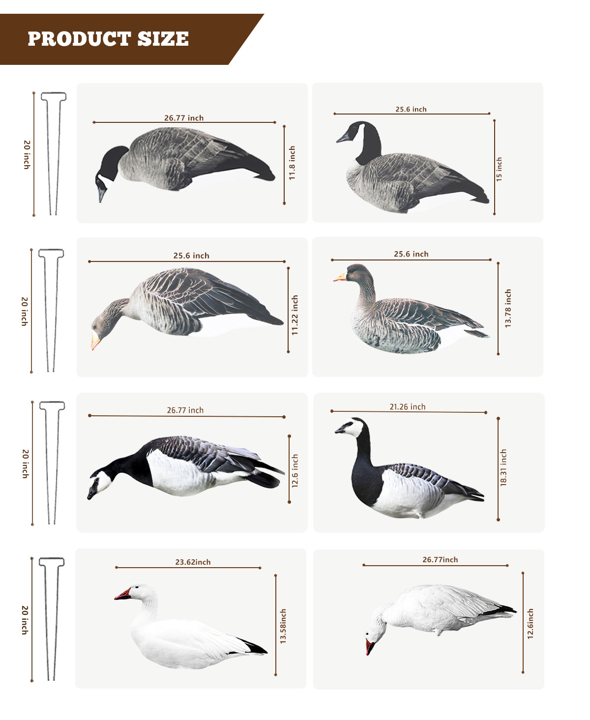 Customized EVA Plastic XPE Foam Goose Hunting Decoy Lifelike Floating In Feeder Style