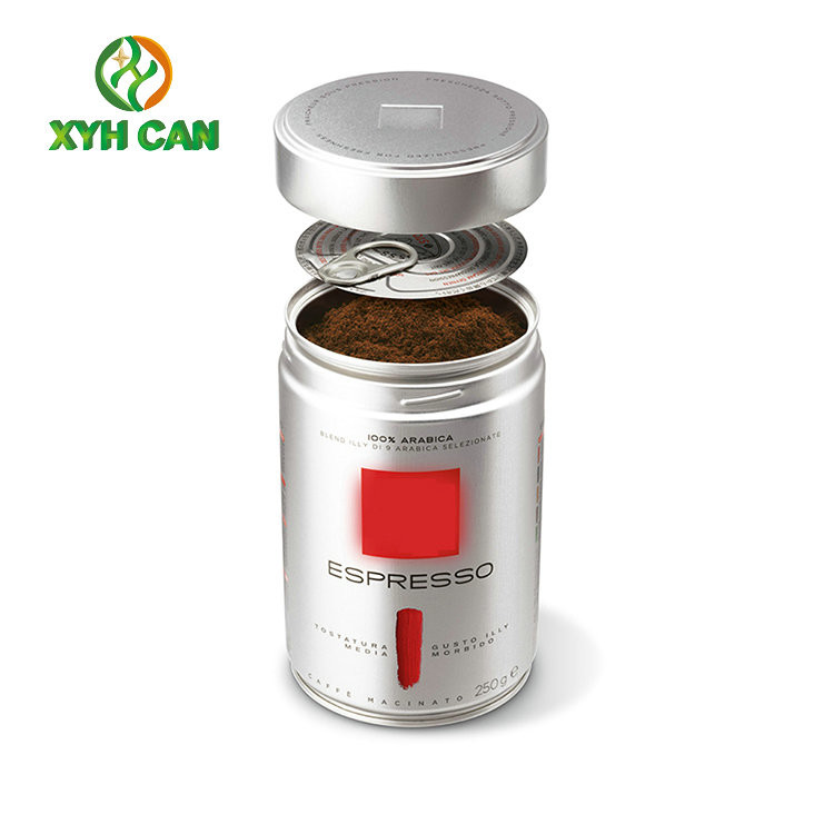 Coffee Tin Can Illy Elegant Screw Top Tin Containers Round Shape Blank Box