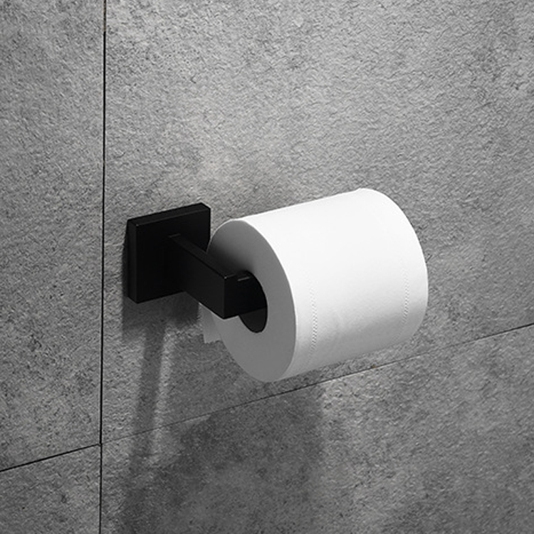 Matte Black Toilet Rolling Paper Holder Wall Mounted 160.5 X 55 X 75 Mm